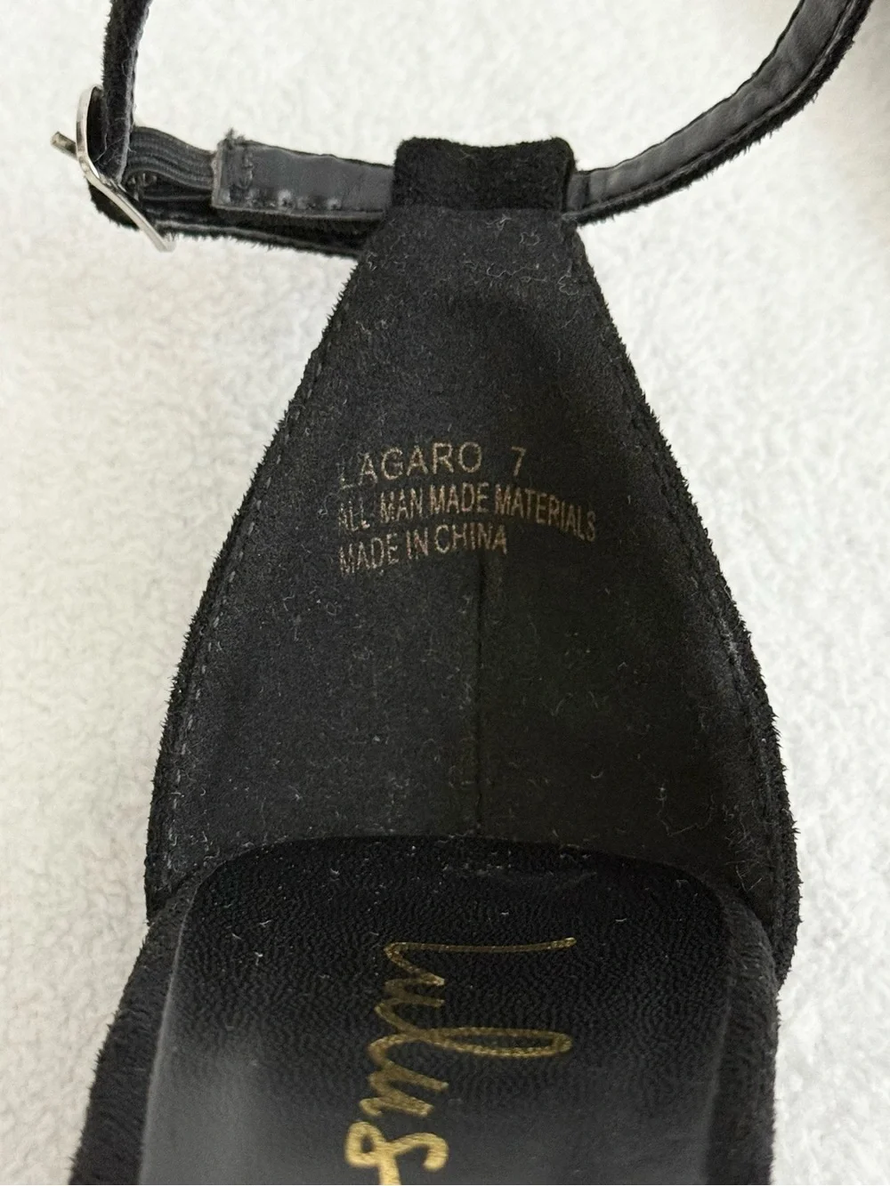 Lulus Black Rhinestone Ankle Strap Wedge Sandals Size